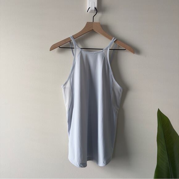 Lululemon Run Off-Route Tank top Fitted Sleeveless Blue sheer panel double strap - Picture 8 of 8
